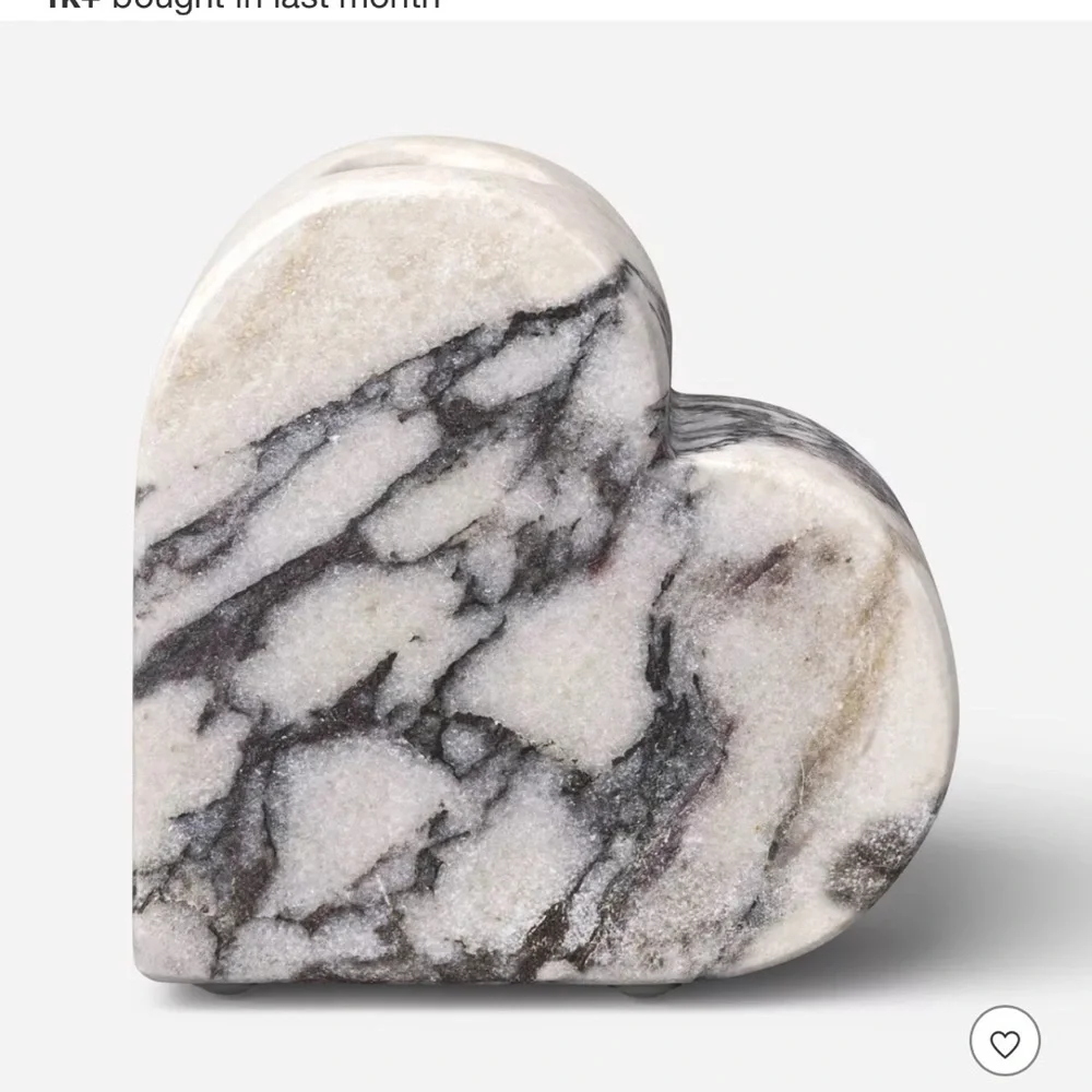 NWT Threshold Marble Heart Taper Candle Holder